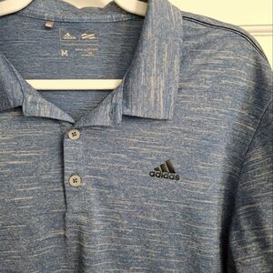 Adidas Men's Heathered Blue Polo Shirt